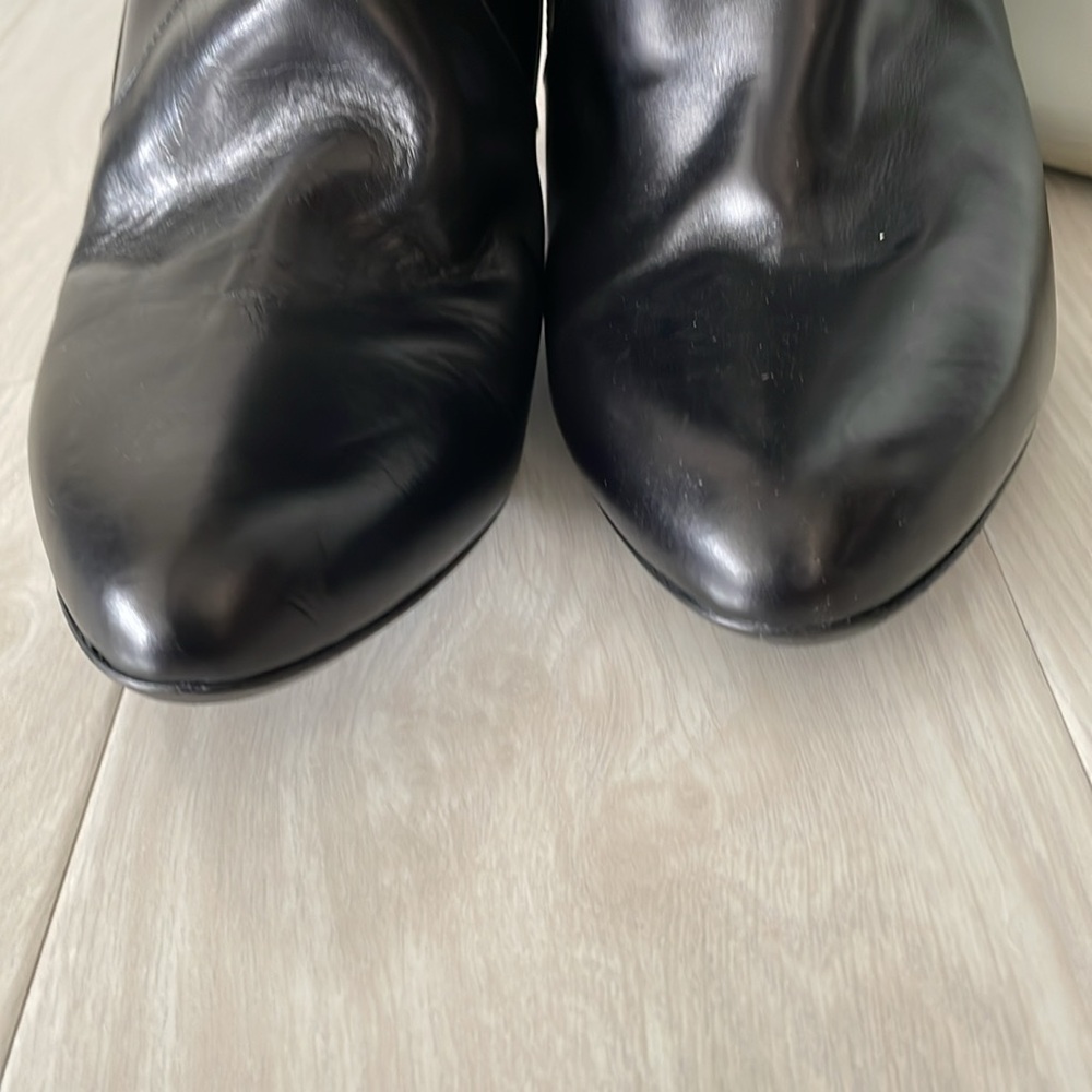 New! Bruno Magli Black Leather Knee Boots - Picture 7 of 11
